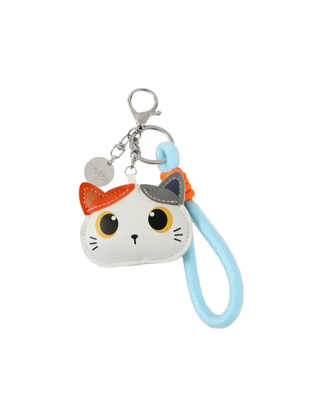 Porte-clés chat blanc et orange - itotal