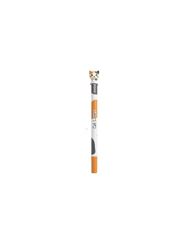 Stylo effaçable Climby chat blanc et orange - itotal