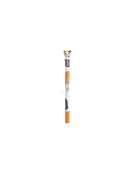 Stylo effaçable Climby chat blanc et orange - itotal