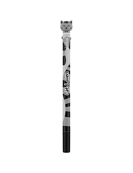 Stylo effaçable Climby chat gris - Itotal