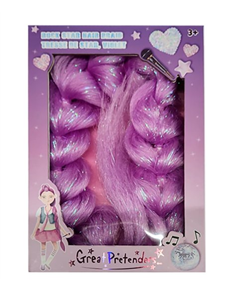 Tresse de star, violet (fixation avec clips) - great pretenders