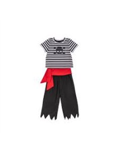 Pirate flibustier, T-shirt et pantalon avec foulard - great pretenders