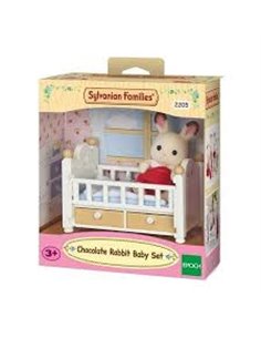 Sylvanian families - Le bébé lapin chocolat et lit