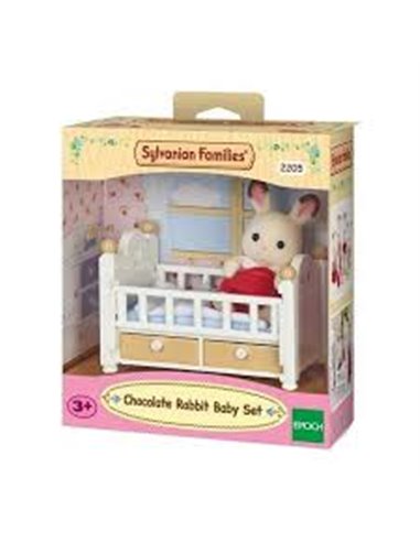 Sylvanian families - Le bébé lapin chocolat et lit