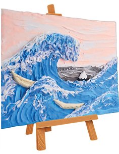 OKTO Art Sensoriel PEINTURE EN 3D: CHEF-D'OEUVRE - GROSSE VAGUE À KANAGAW Katsushika Hokusai