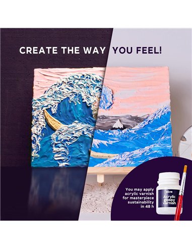 OKTO Art Sensoriel PEINTURE EN 3D: CHEF-D'OEUVRE - GROSSE VAGUE À KANAGAW Katsushika Hokusai