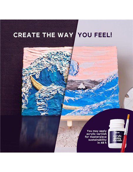 OKTO Art Sensoriel PEINTURE EN 3D: CHEF-D'OEUVRE - GROSSE VAGUE À KANAGAW Katsushika Hokusai