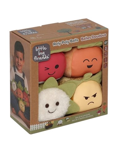 Les Dooballs - Set de 4 balles doudous - Potager - little big friends