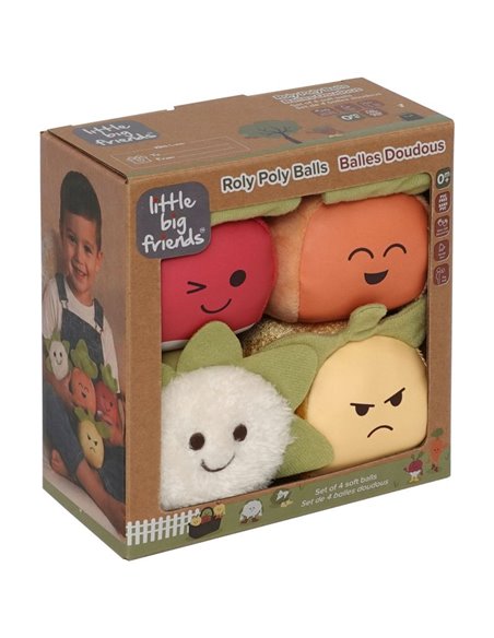 Les Dooballs - Set de 4 balles doudous - Potager - little big friends