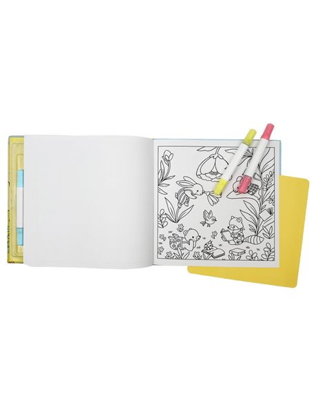 Coffret jolis colos cosy + 10 feutres double pointe - les amis de la forêt