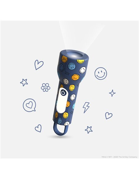 Lampe torche Smiley Glowy - Bleu - mobility on board
