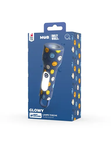 Lampe torche Smiley Glowy - Bleu - mobility on board