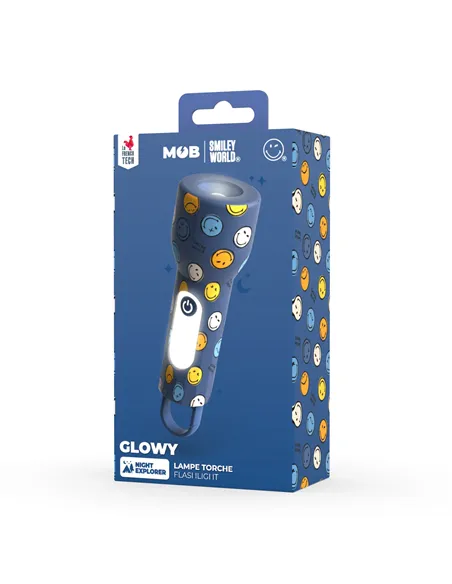 Lampe torche Smiley Glowy - Bleu - mobility on board