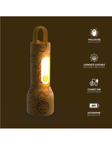 Lampe torche Smiley Glowy - jaune - mobility on board