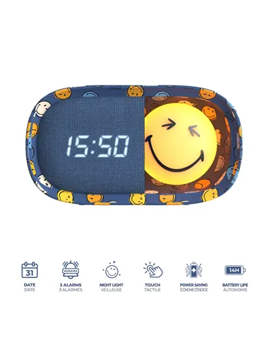 Réveil DREAMY CLOCK BLUE SMILEY - mobility on board
