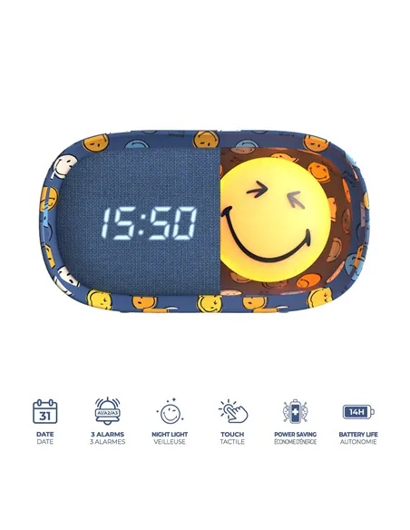Réveil DREAMY CLOCK BLUE SMILEY - mobility on board