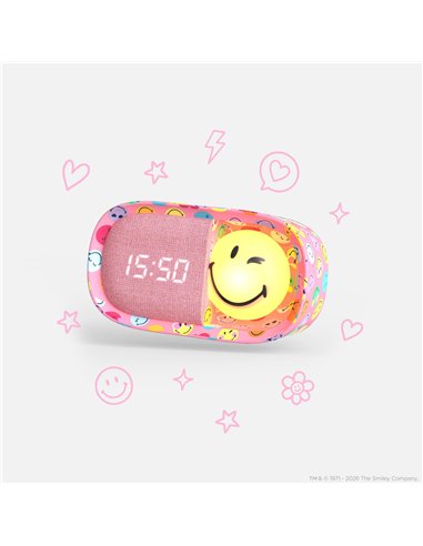Réveil DREAMY CLOCK rose SMILEY - mobility on board