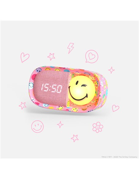 Réveil DREAMY CLOCK rose SMILEY - mobility on board