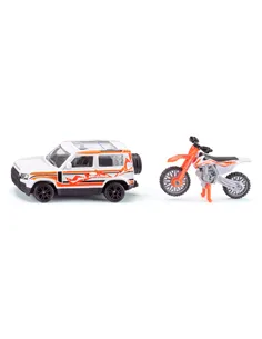 siku Land Rover Defender avec moto KTM