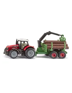 Siku Massey Ferguson avec Remorque Forestière