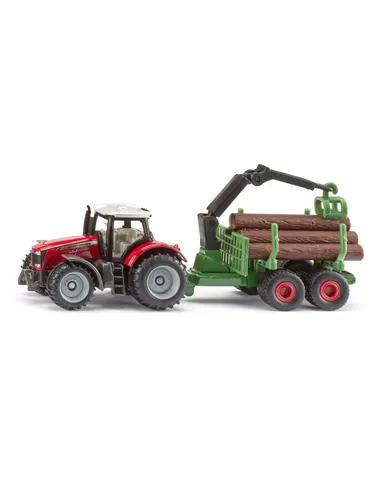 Siku Massey Ferguson avec Remorque Forestière