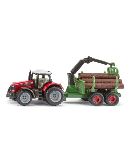 Siku Massey Ferguson avec Remorque Forestière