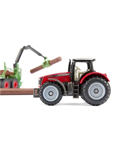 Siku Massey Ferguson avec Remorque Forestière