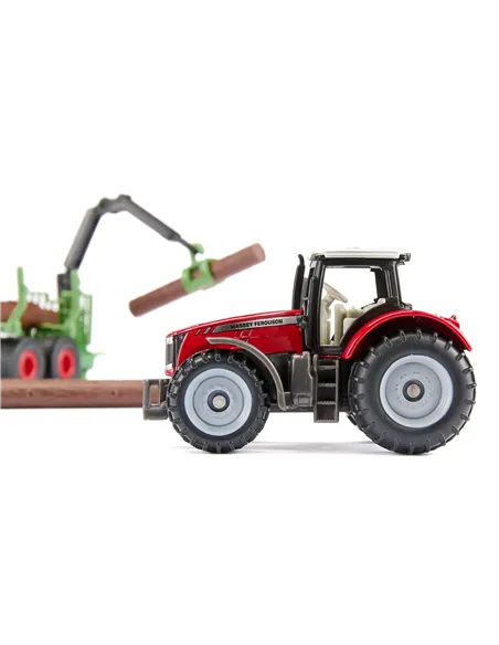 Siku Massey Ferguson avec Remorque Forestière