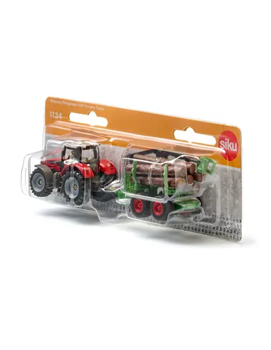 Siku Massey Ferguson avec Remorque Forestière