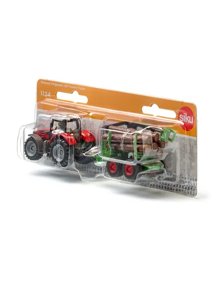 Siku Massey Ferguson avec Remorque Forestière