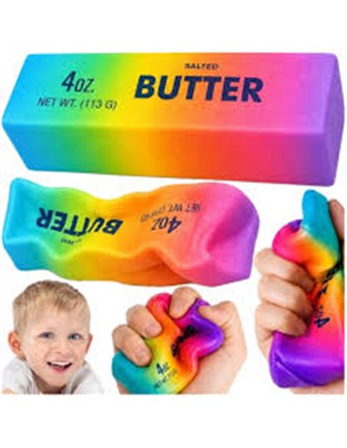 Jouet antistress squishy beurre rainbow butter - Jono Toys - Fidget toy - 14 cm - 3 ans +