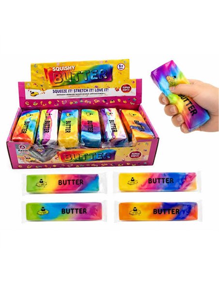 Jouet antistress squishy beurre rainbow butter - Jono Toys - Fidget toy - 14 cm - 3 ans +