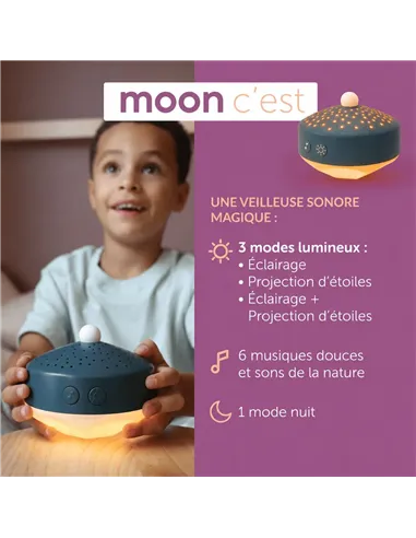 Moon - veilleuse projecteur d'étoiles - morphée