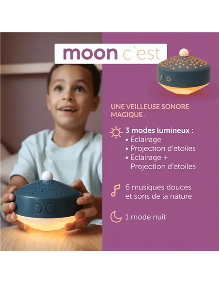 Moon - veilleuse projecteur d'étoiles - morphée