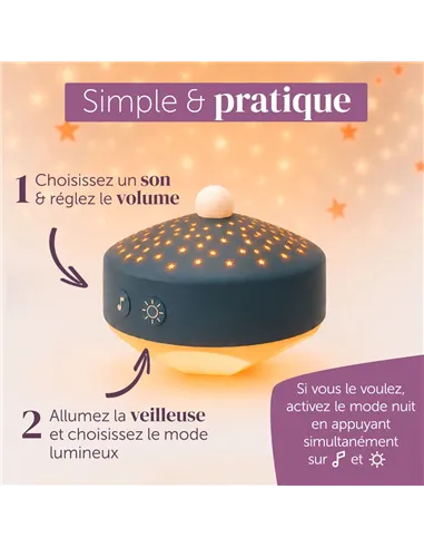 Moon - veilleuse projecteur d'étoiles - morphée