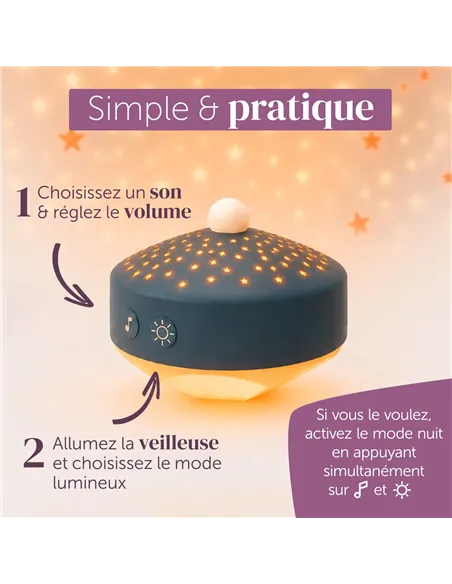 Moon - veilleuse projecteur d'étoiles - morphée