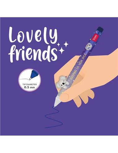 Stylo Gel avec Animal Décoratif Koala «Sleeping la Vida Loca» - Lovely Friends - legami