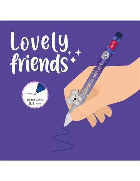 Stylo Gel avec Animal Décoratif Koala «Sleeping la Vida Loca» - Lovely Friends - legami