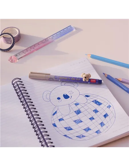 Stylo Gel avec Animal Décoratif Koala «Sleeping la Vida Loca» - Lovely Friends - legami
