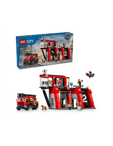 LEGO CITY 60414 La caserne et le camion de pompiers