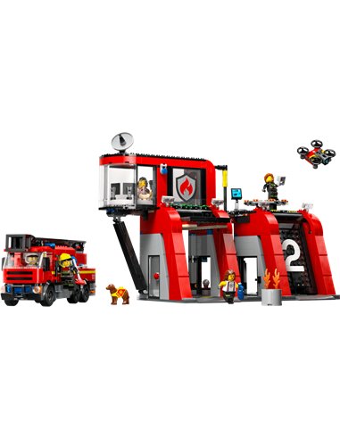 LEGO CITY 60414 La caserne et le camion de pompiers