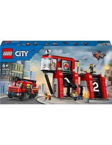 LEGO CITY 60414 La caserne et le camion de pompiers