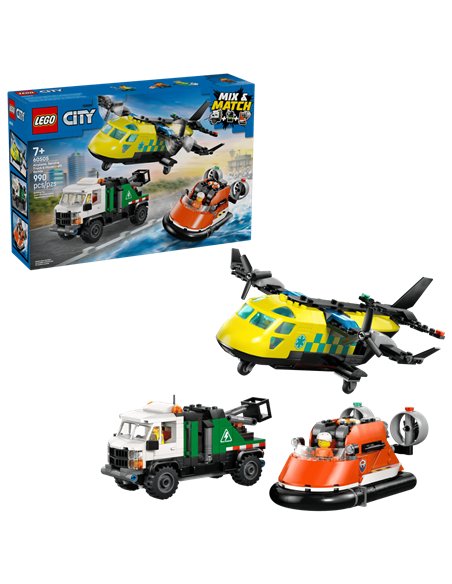 LEGO CITY 60505 Avion, camion d’assistance et aéroglisseur modulable