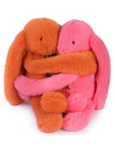 Câlin de poche Duo Lapin Potiron/Corail Mailou