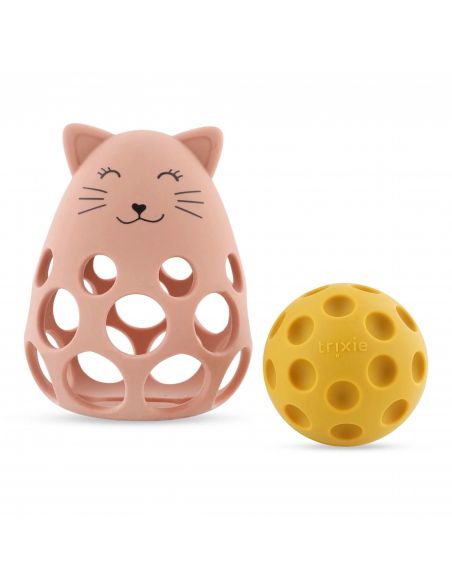 Hochet sensoriel en silicone Mrs. Cat Trixie