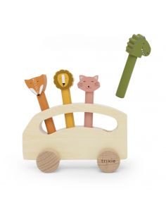 Bus en bois avec animaux pop-up 2