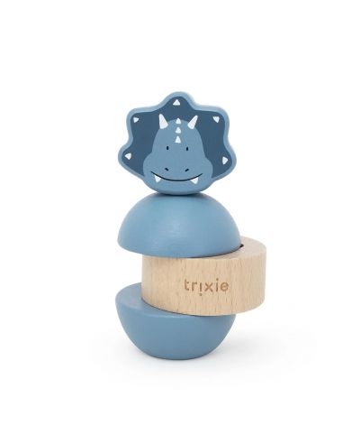 Jouet d'empilage Mr. Triceratops en bois