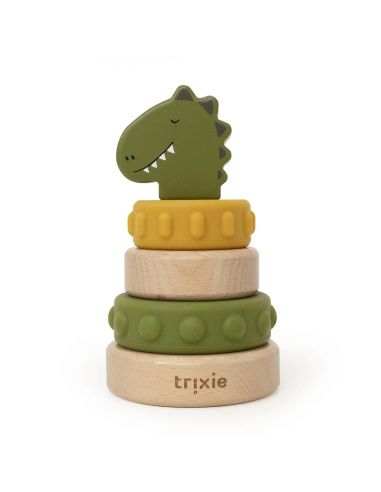 Tour à empiler en bois et silicone Mr. Dino