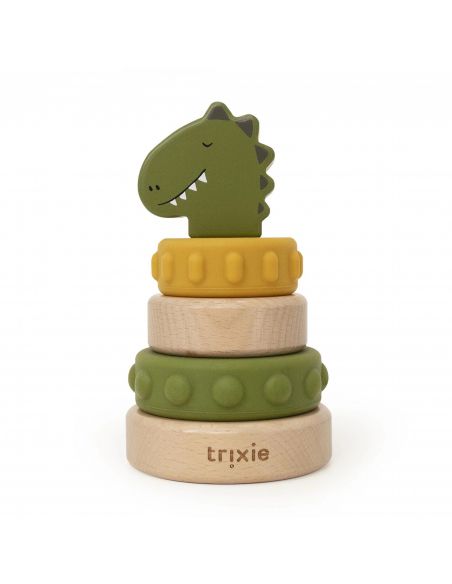 Tour à empiler en bois et silicone Mr. Dino