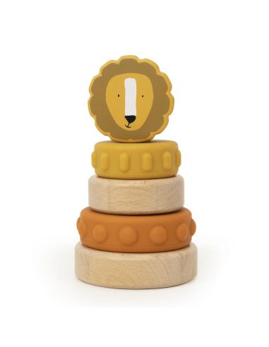 Tour à empiler en bois et silicone Mr. Lion